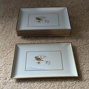 Vintage Otagiri Japan Lacquerware Set of 8 Plates